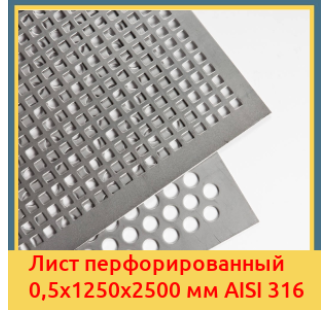Лист перфорированный 0,5х1250х2500 мм AISI 316 в Павлодаре