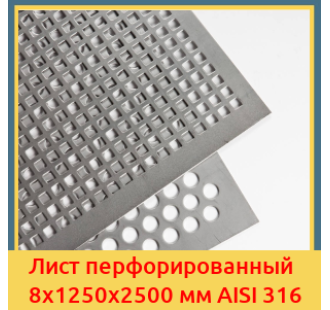 Лист перфорированный 8х1250х2500 мм AISI 316 в Павлодаре