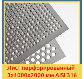 Лист перфорированный 3х1000х2000 мм AISI 316 в Павлодаре