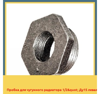 Пробка для чугунного радиатора 1/2" Ду15 левая в Павлодаре