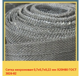 Сетка нихромовая 0,7х0,7х0,22 мм Х20Н80 ГОСТ 3826-82 в Павлодаре